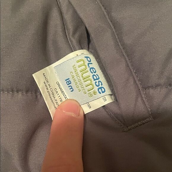 Please Mum Charcoal and Orange Infant Vest - Picture 2 of 4